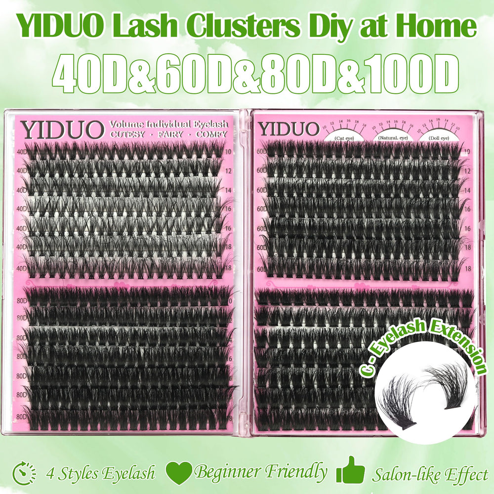 YIDUO DIY lash kit with tweezers and brush for beginners
