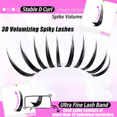 YIDUO Lashes 80D volume clusters deliver lush fullness with light feel.