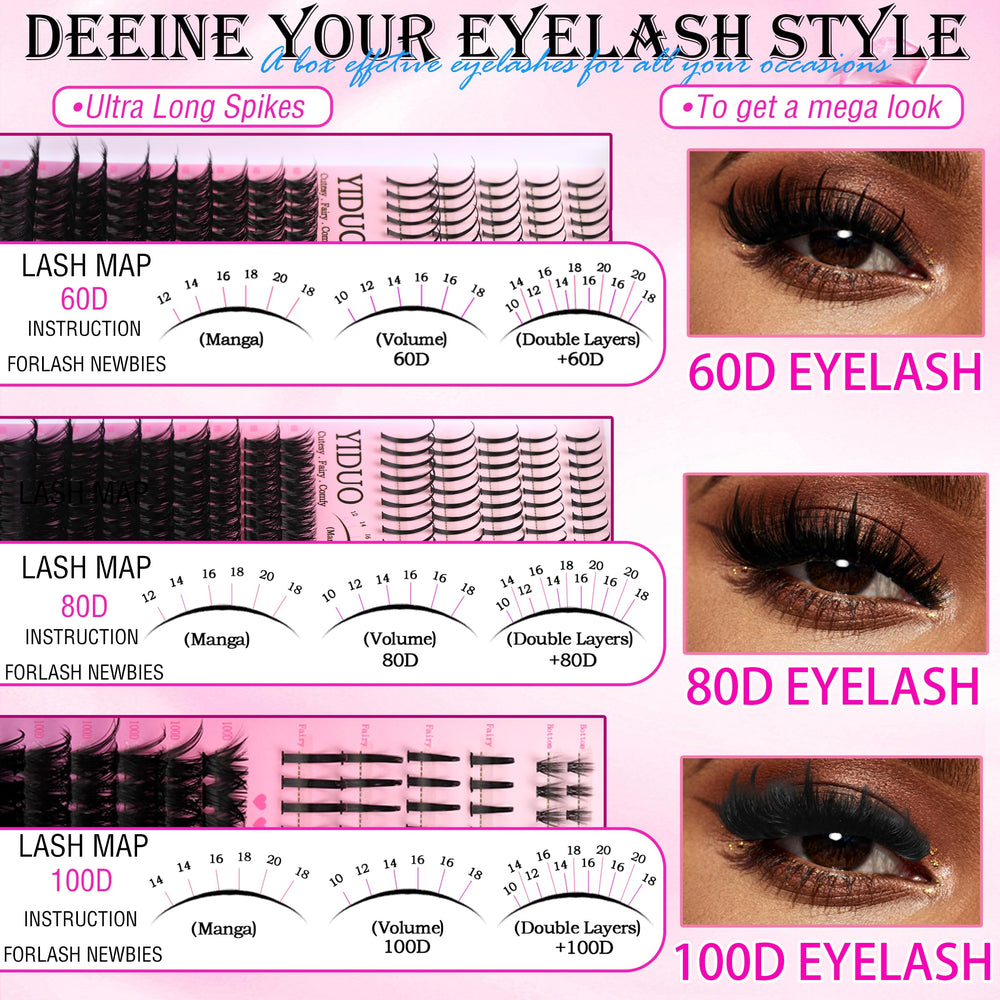 YIDUO clusters with 60D-80D-100D lengths for versatile volume.