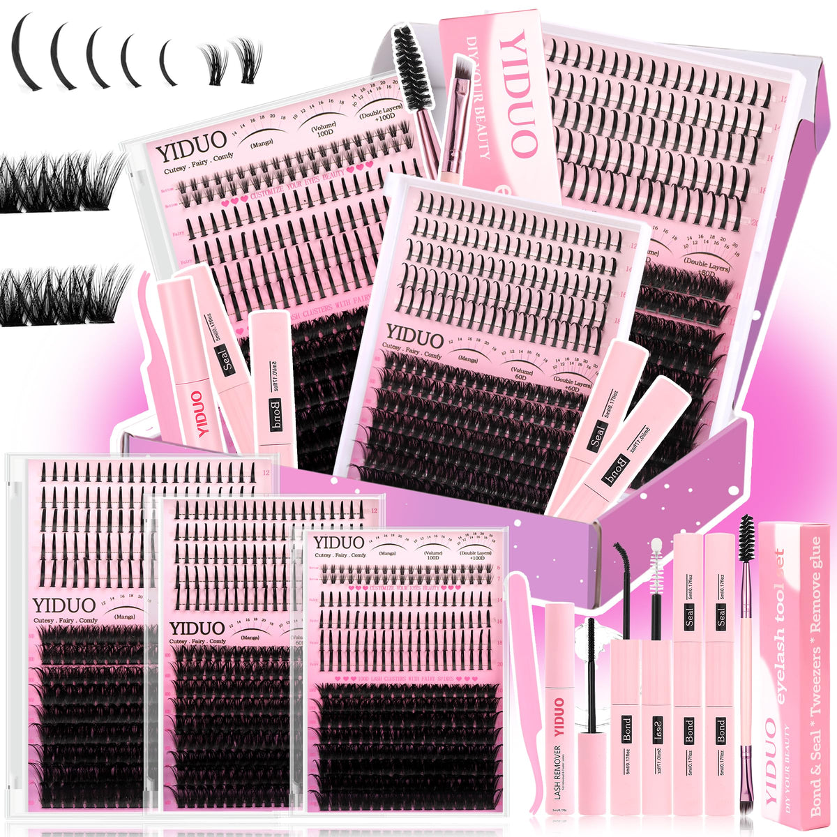 YIDUO Lashes Clusters Spiky Style for bold definition.