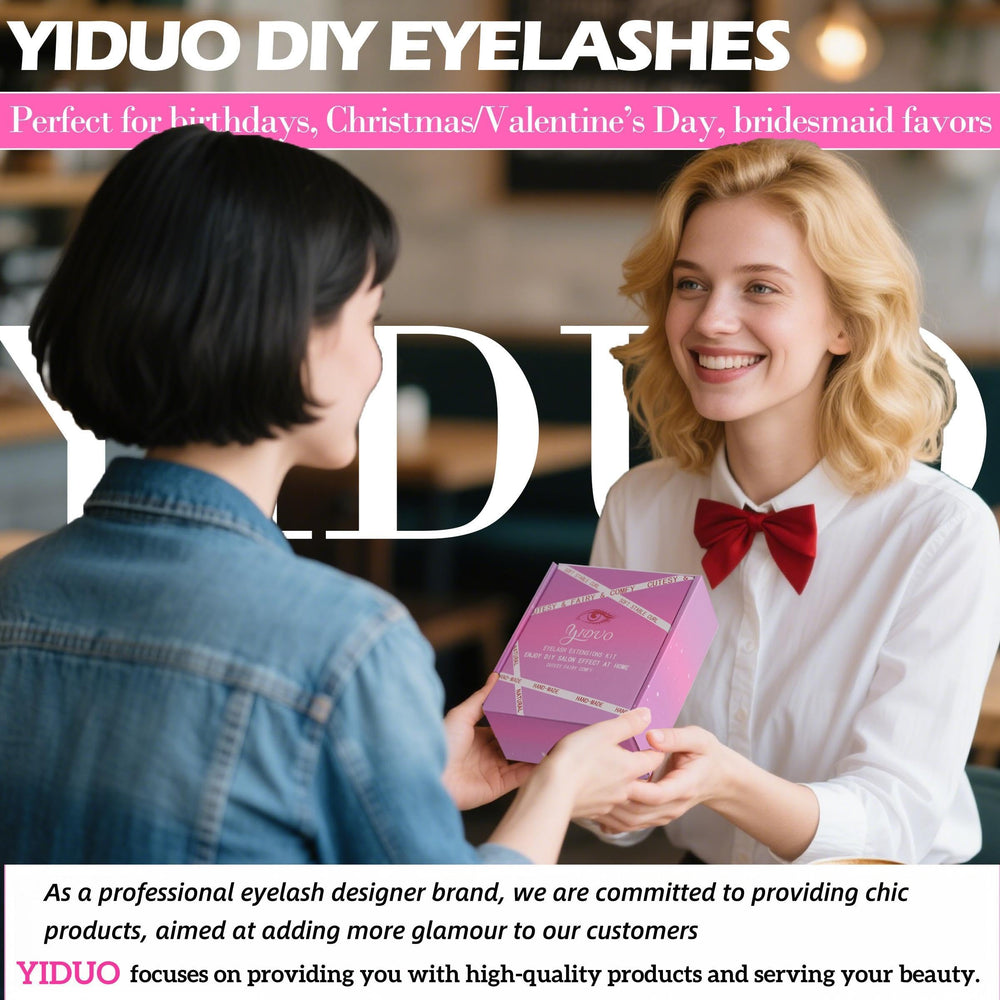 YIDUO lashes clusters packaged for wholesale gifting.