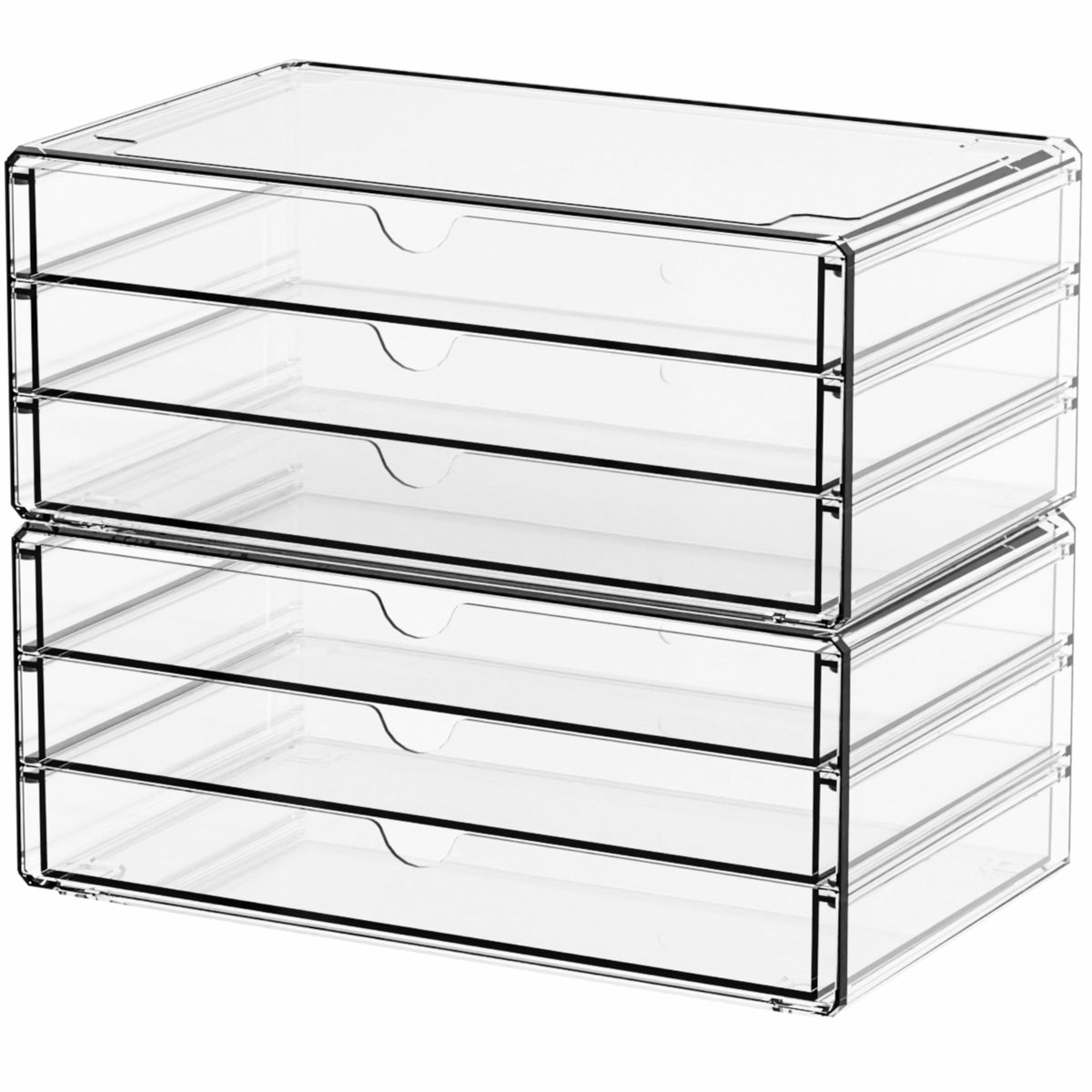 Yieach 2-pack acrylic drawers stackable for easy desk organization