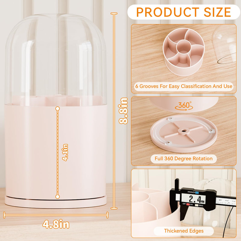Yieach 360-degree rotation helps reach brushes quickly on vanity