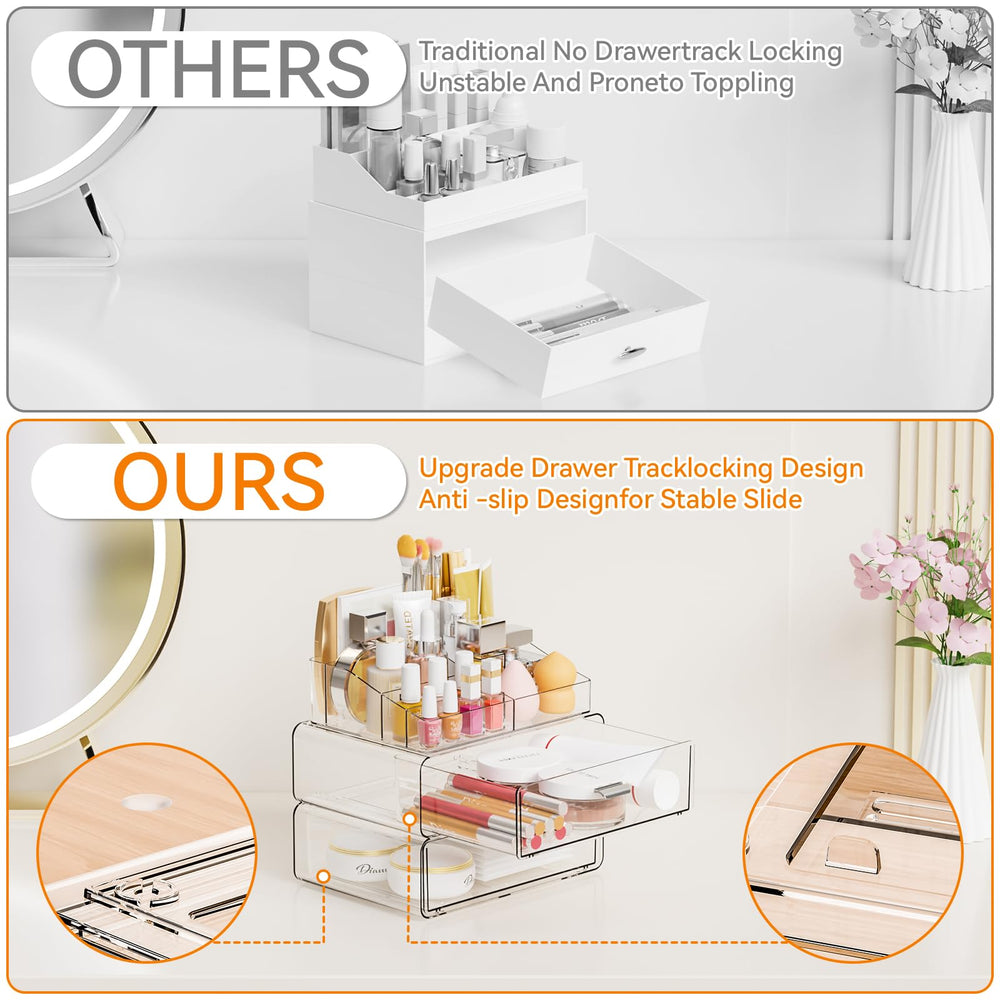 Yieach anti-fall drawer rail prevents over-pulling and product damage