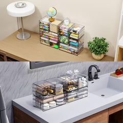 Yieach clear countertop drawers let contents show at a glance