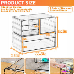 Yieach clear-makeup-organizer top-view keeps items visible and easy to locate.