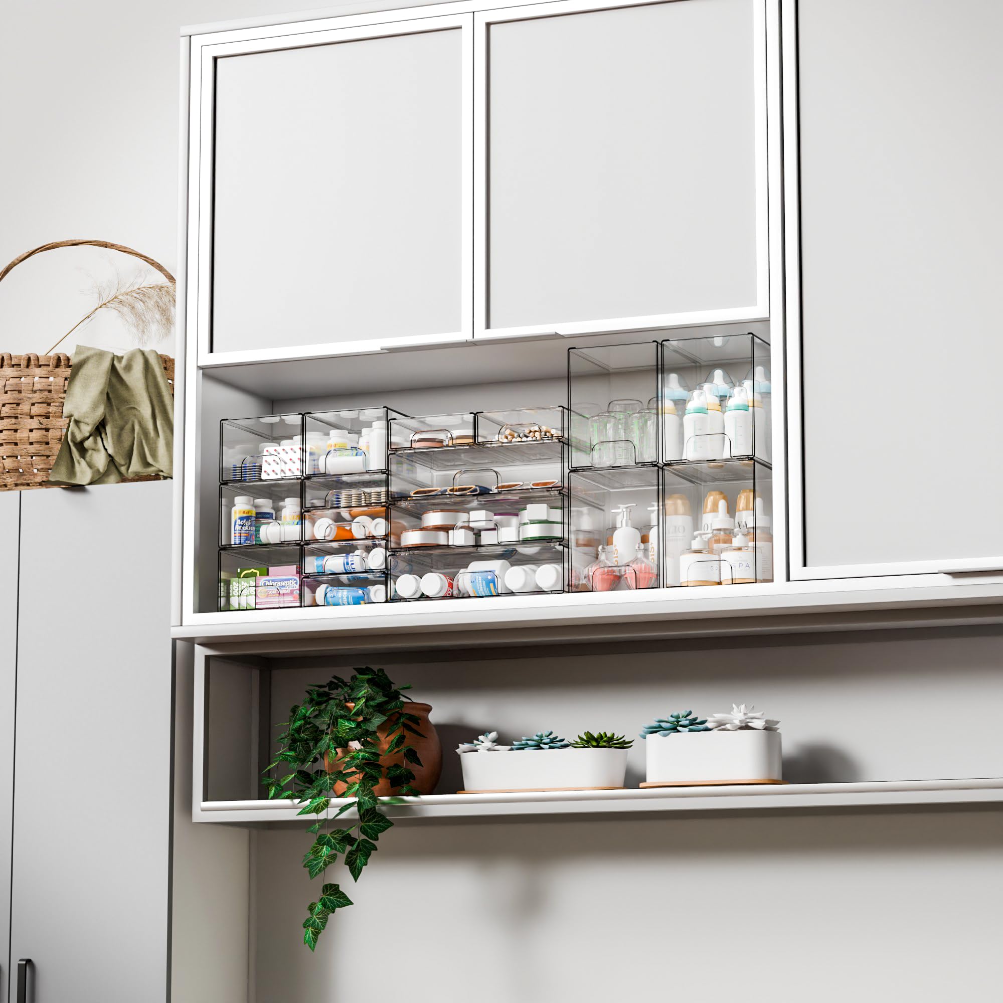 Yieach makeup organizer on vanity keeps cosmetics accessible