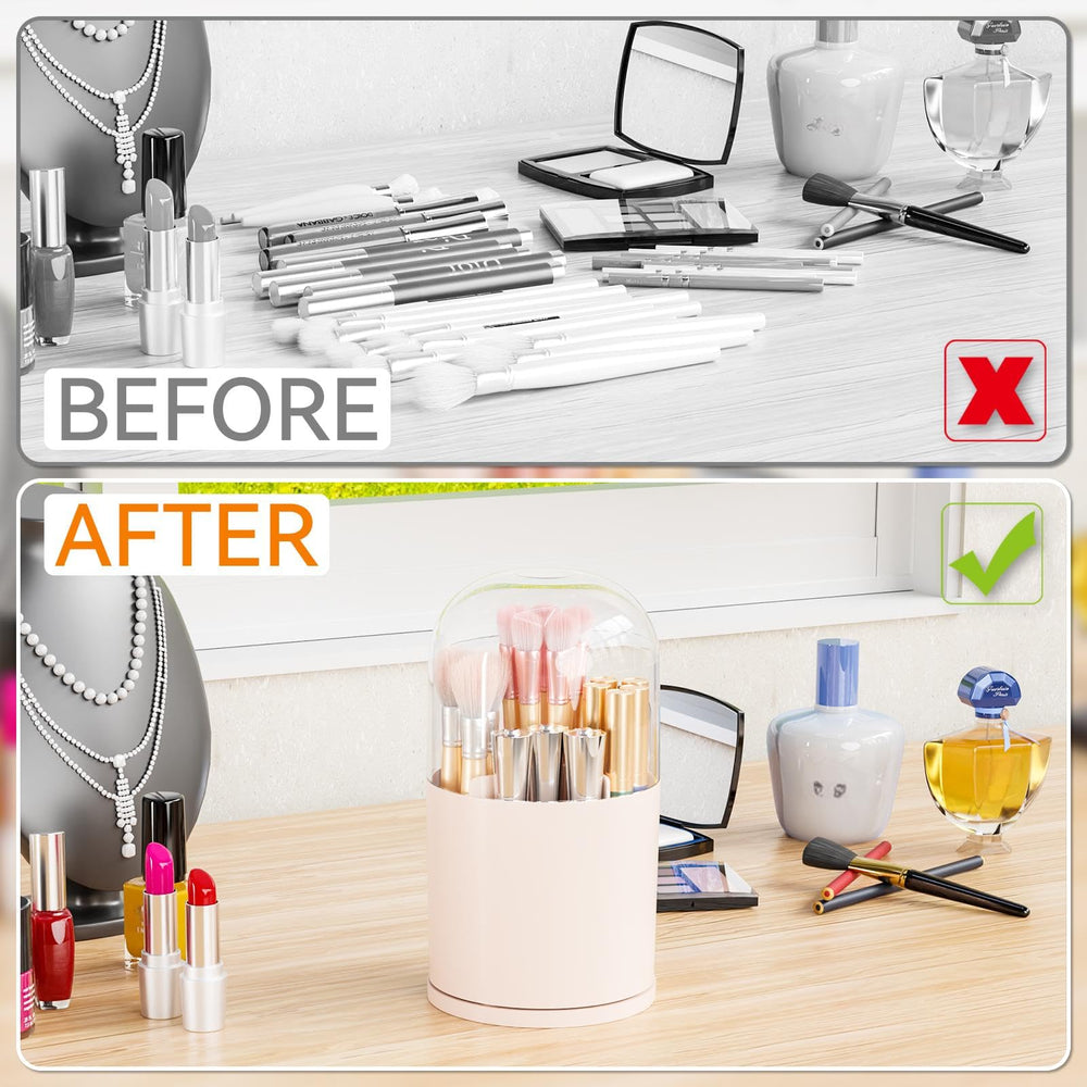 Yieach six-compartment design keeps short and tall brushes organized