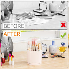 Yieach six-compartment design keeps short and tall brushes organized