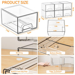 Yieach stackable clear drawers maximize space with visible organization