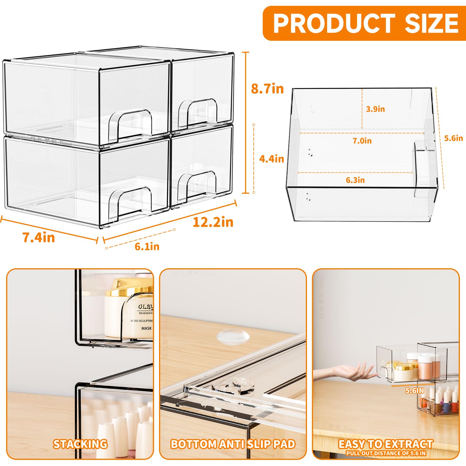 Yieach stackable vertical design optimizes small-space organization