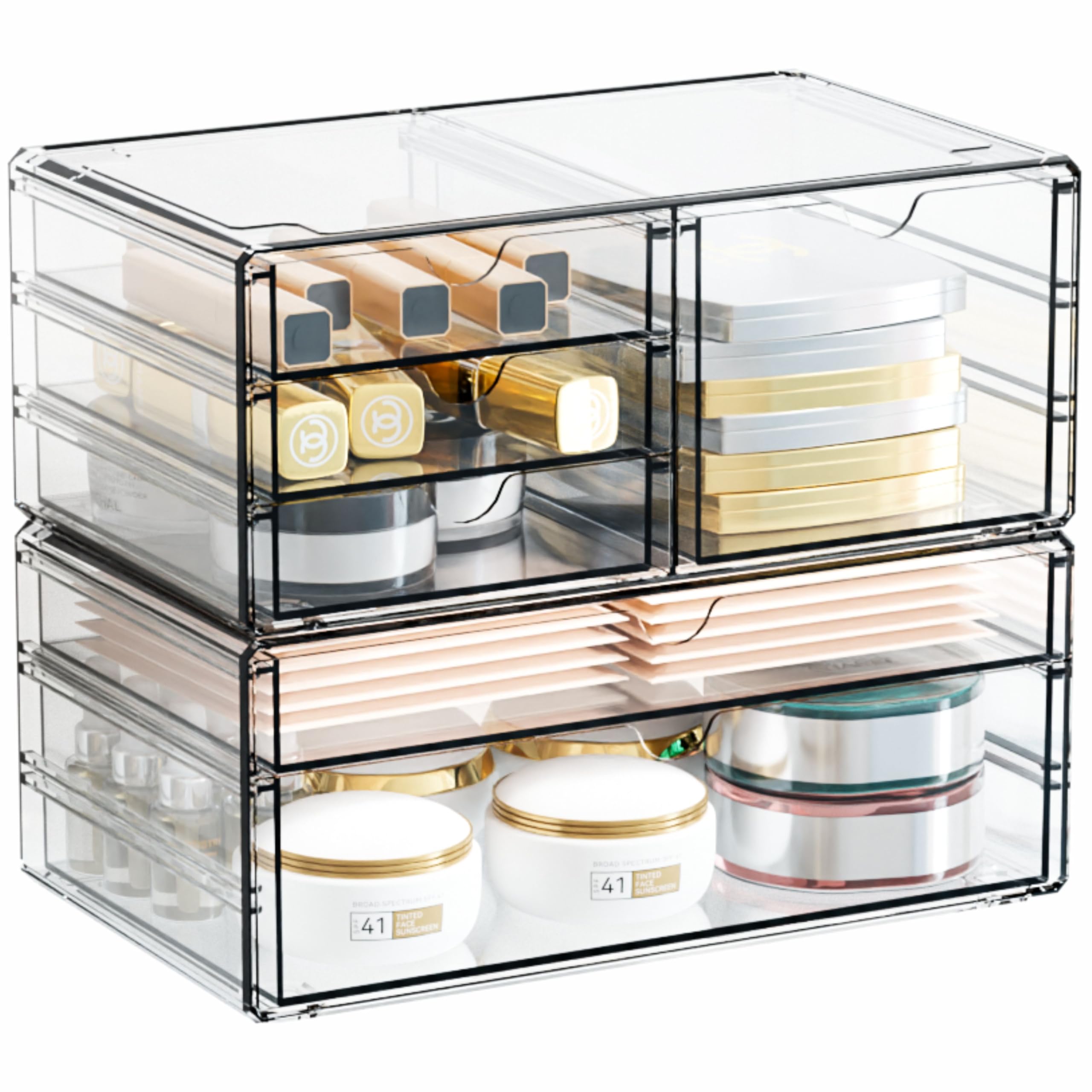 Yieach under-sink-cabinet-organization fits compact spaces and pulls out for quick access.