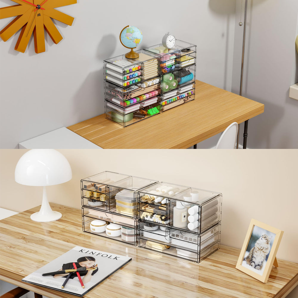 Yieach vanity and bathroom storage bin tidy cosmetics and grooming tools