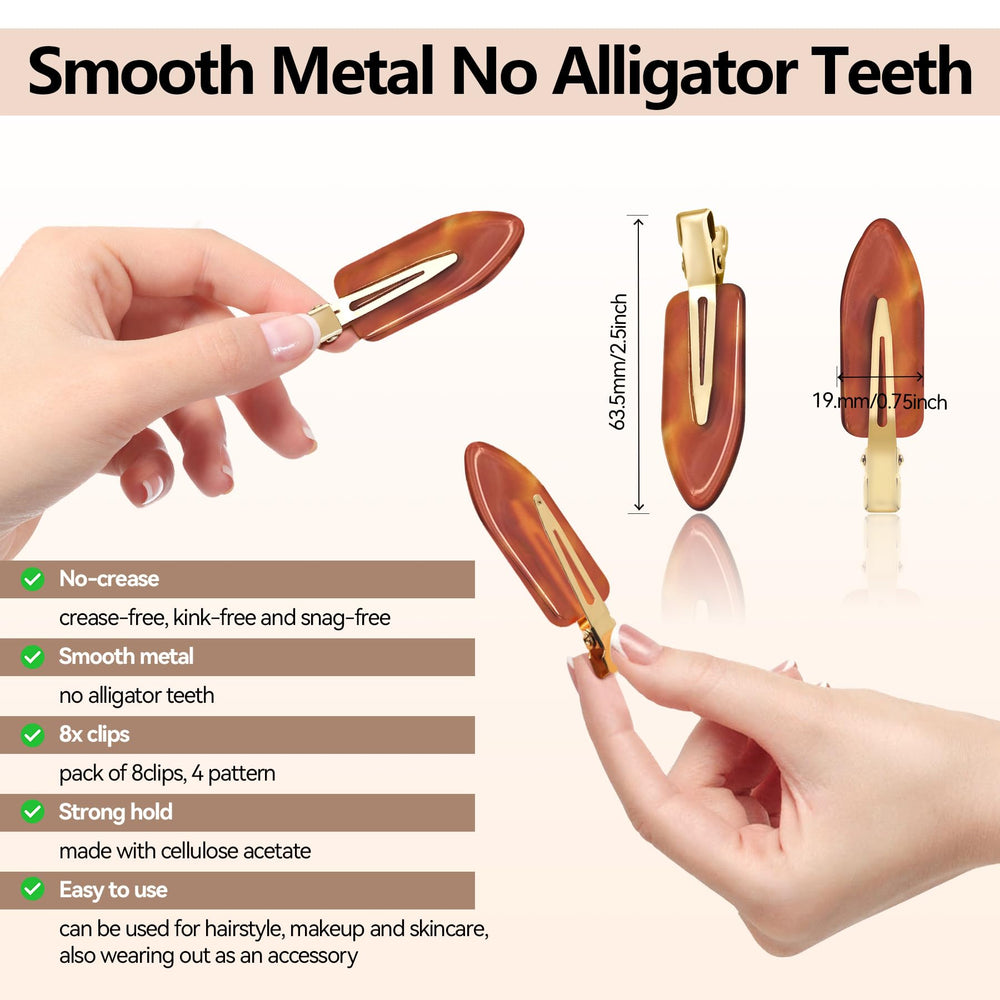 Pinza YIERSO para recoger flequillos, útil durante maquillaje y peinado.