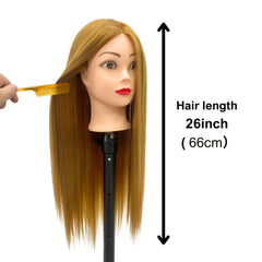 Yiifiulyn silky-textured hair mannequin head for curls and straightening