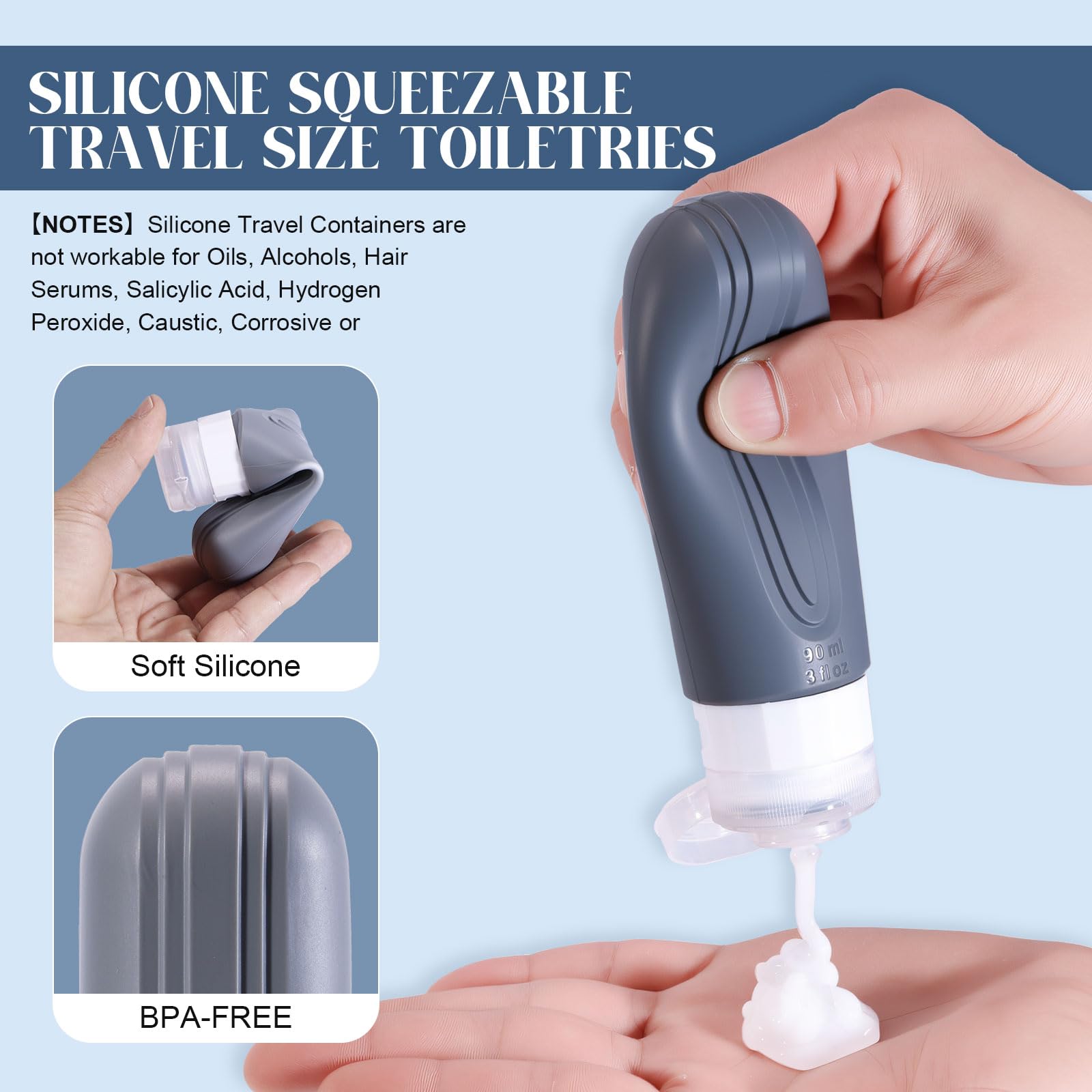 Drip-free valve helps dispense precise amounts without mess.