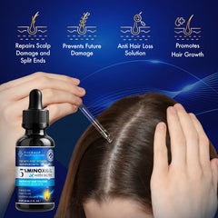 Aplicación de YIIORAUP Minoxidil en el cuero cabelludo para densidad diaria
