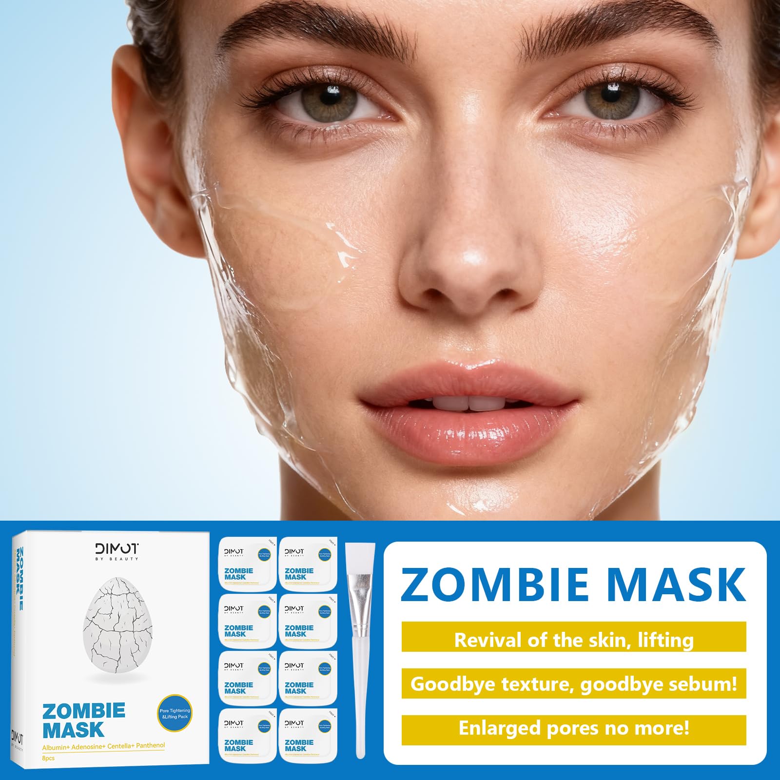 YIKESHU mascara zombi exfoliacion en 15 minutos.