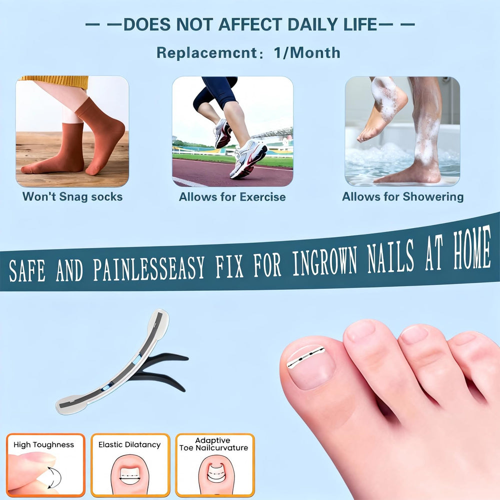 Yin Aawaeao waterproof patch on toe during shower or swim.
