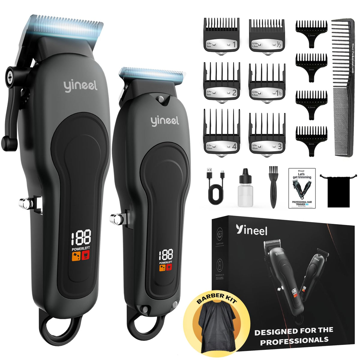 Yineel Hair Clippers with LED display for precise cordless trimming