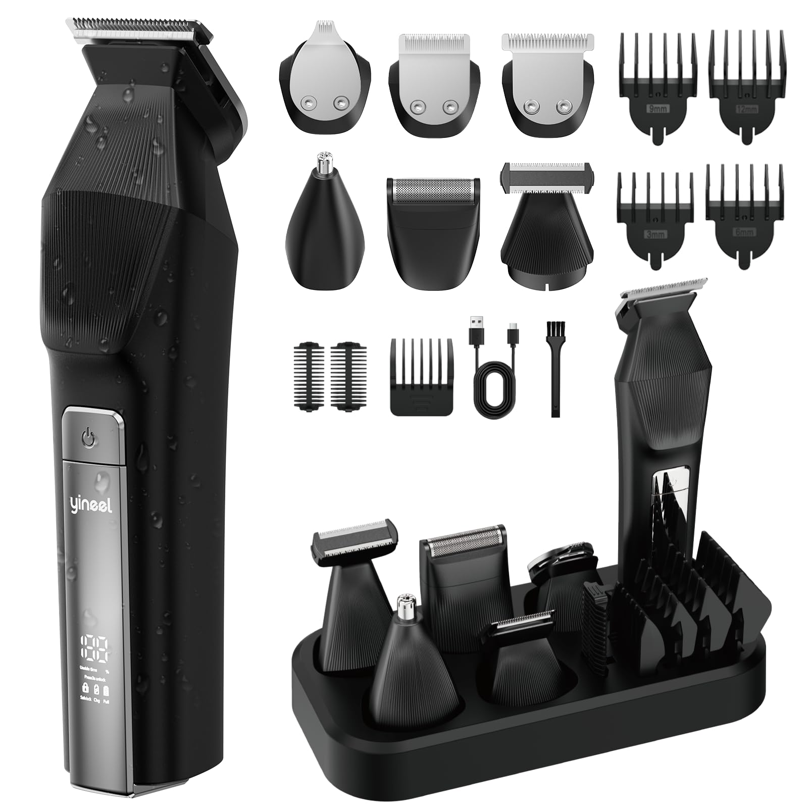 Yineel HC600 front view beard trimmer for precise grooming control.