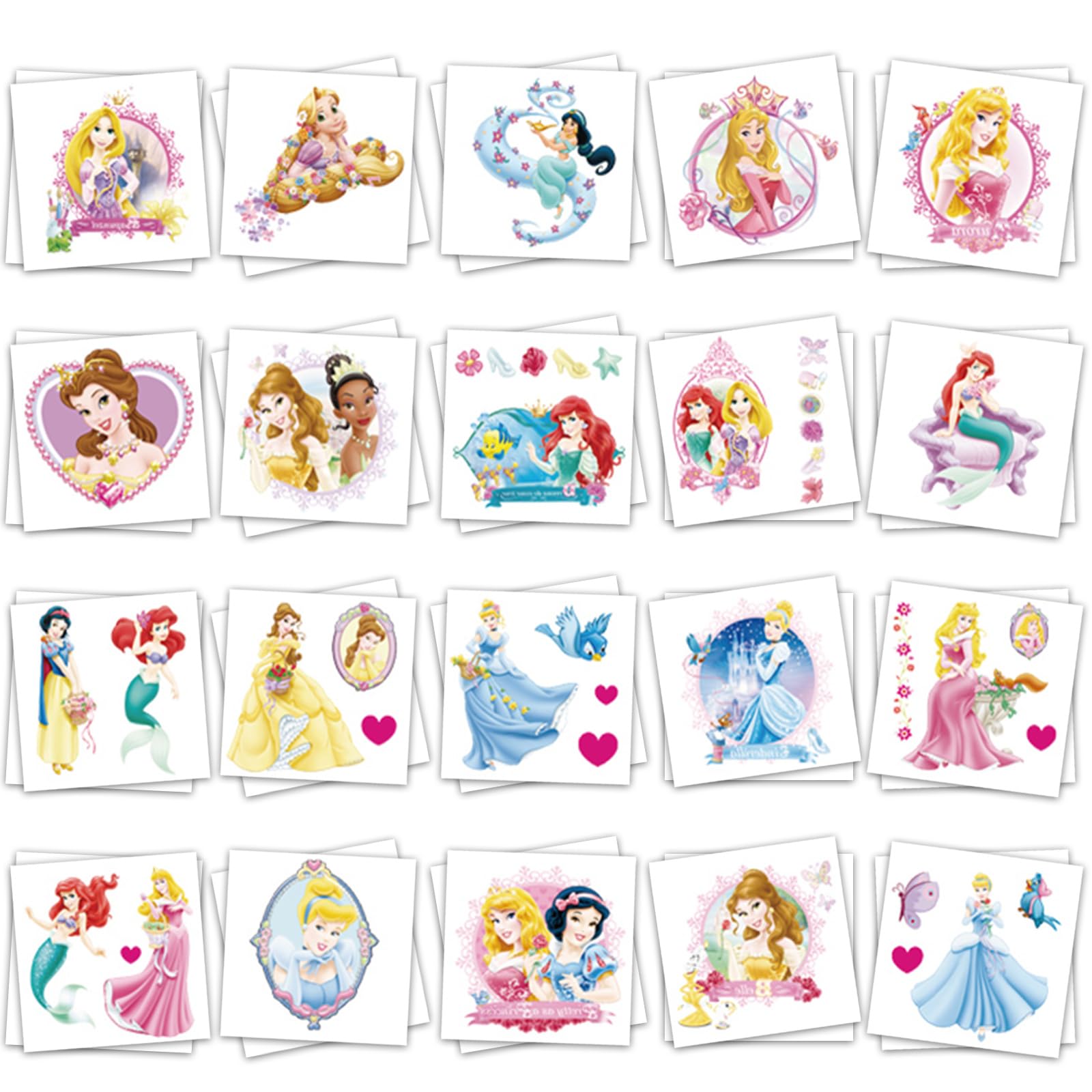 YINFENGKANHAI Disney Princess tattoos pack shows vivid designs for party favors and kid fun
