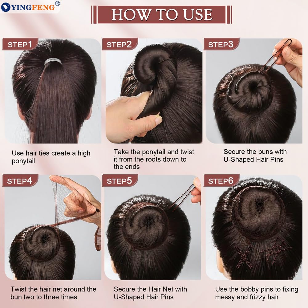 YINGFENG 10 invisible-hair-nets discreetly secure fine hair for sleek looks