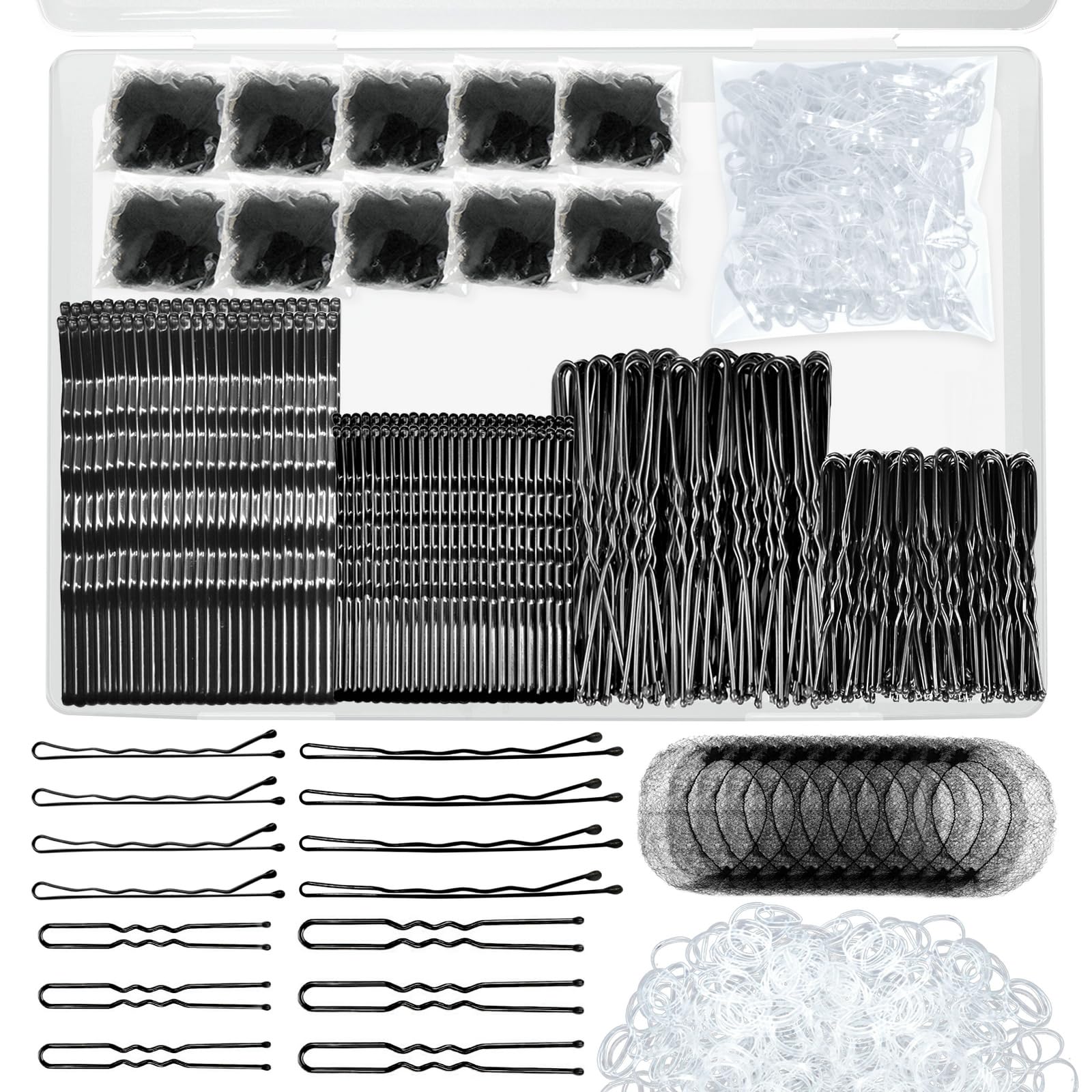 YINGFENG 510Pcs bobby pins kit with hair net keeps hair secure without slipping