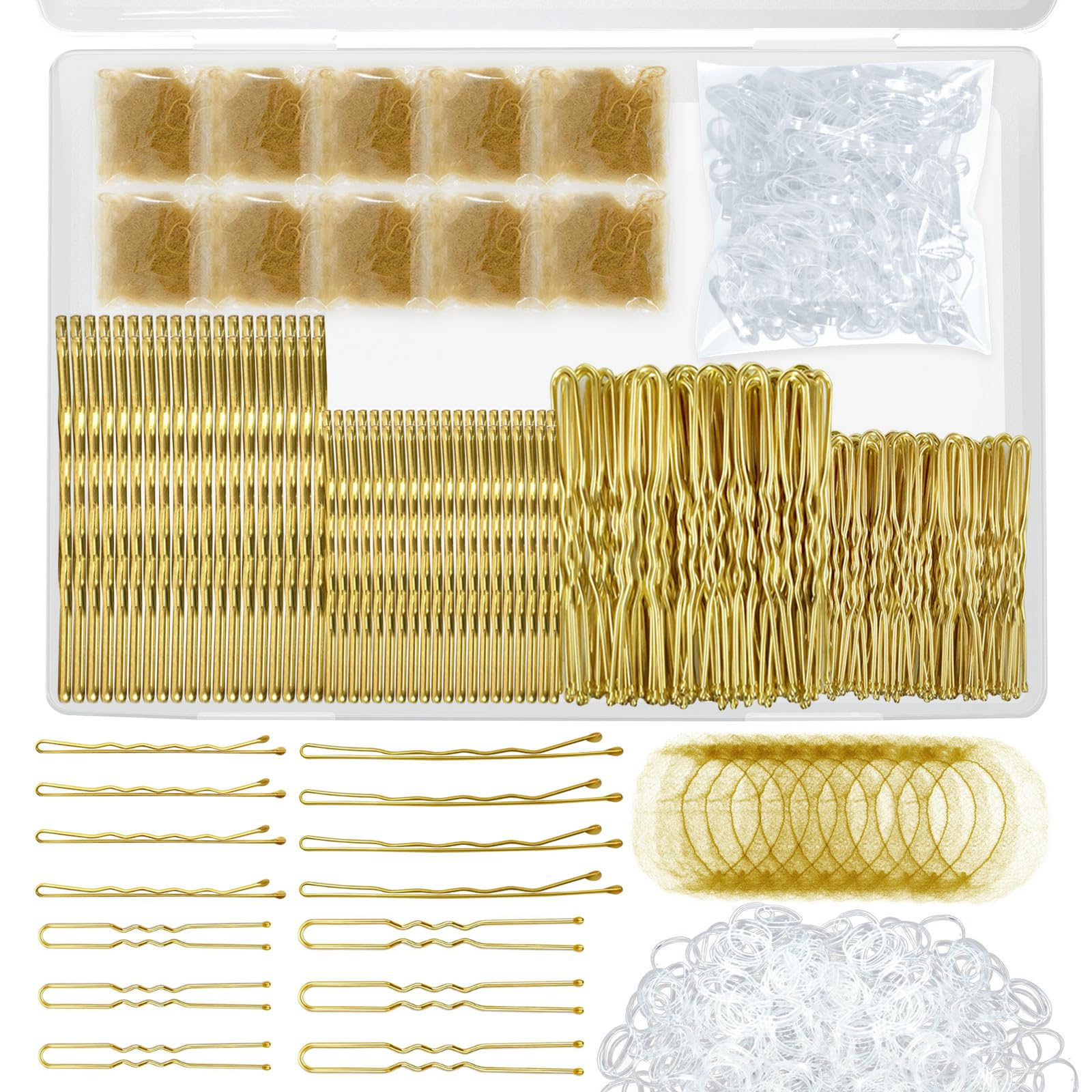 YINGFENG blonde bobby pins kit front view for secure, discreet hold.