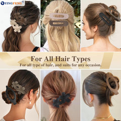 Clip plano mate de YINGFENG con resorte, sujeción firme para todo tipo de cabello