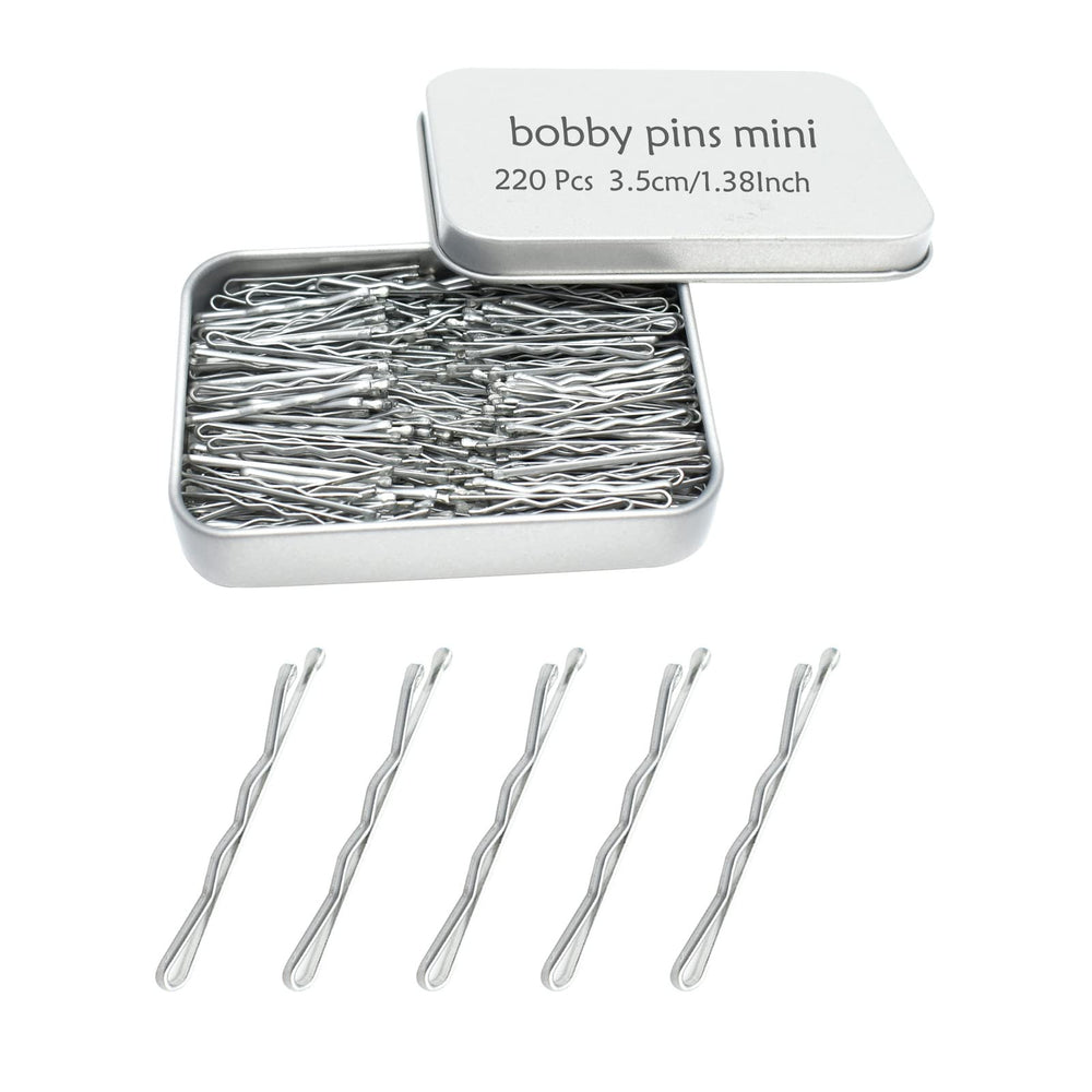 YINGFENG horquillas mini plateadas 220 piezas con caja para fijar peinados