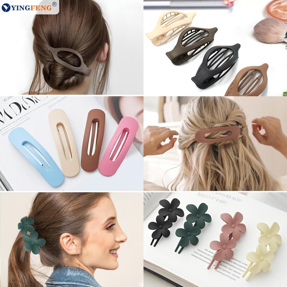 Garra plana YINGFENG, estilo variado, mantiene el cabello en su lugar.