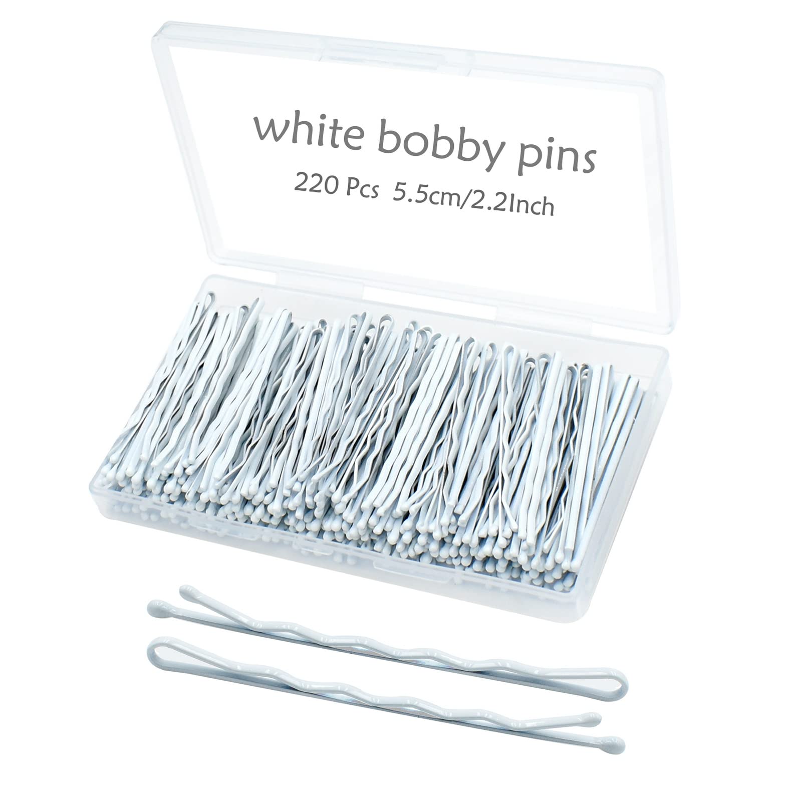 Pinzas blancas YINGFENG de 2,2 pulgadas para cabello claro, ajuste seguro sin resbalones.