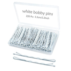 Pinzas blancas YINGFENG de 2,2 pulgadas para cabello claro, ajuste seguro sin resbalones.