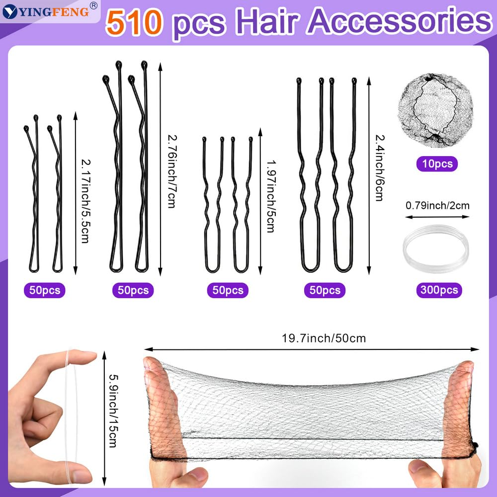 YINGFENG U-shaped buns clips securely grip buns while preventing scalp irritation