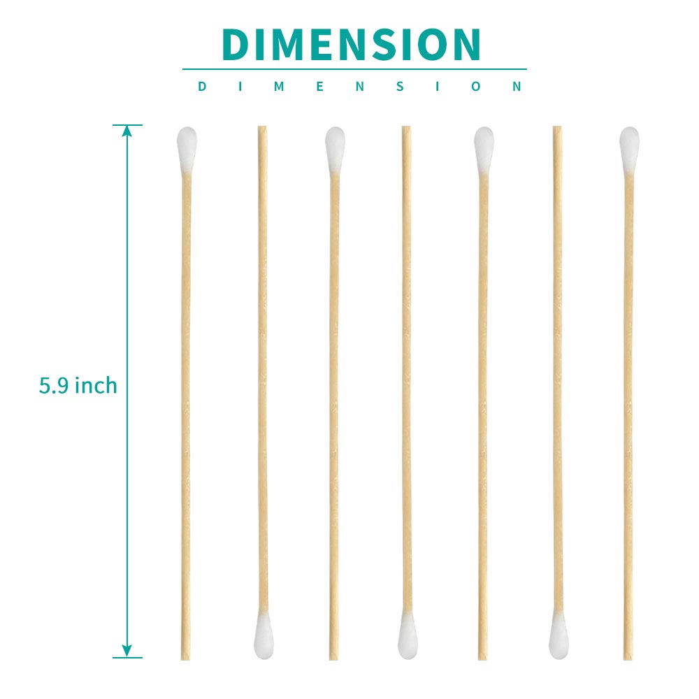 Yinghezu 6-inch wooden-handle cotton swabs provide comfortable grip and versatile use.
