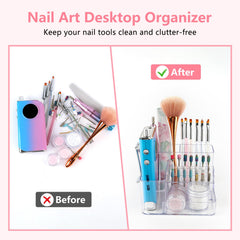 YINGJEE acrylic nail drill bits storage box displays bits clearly and protects them