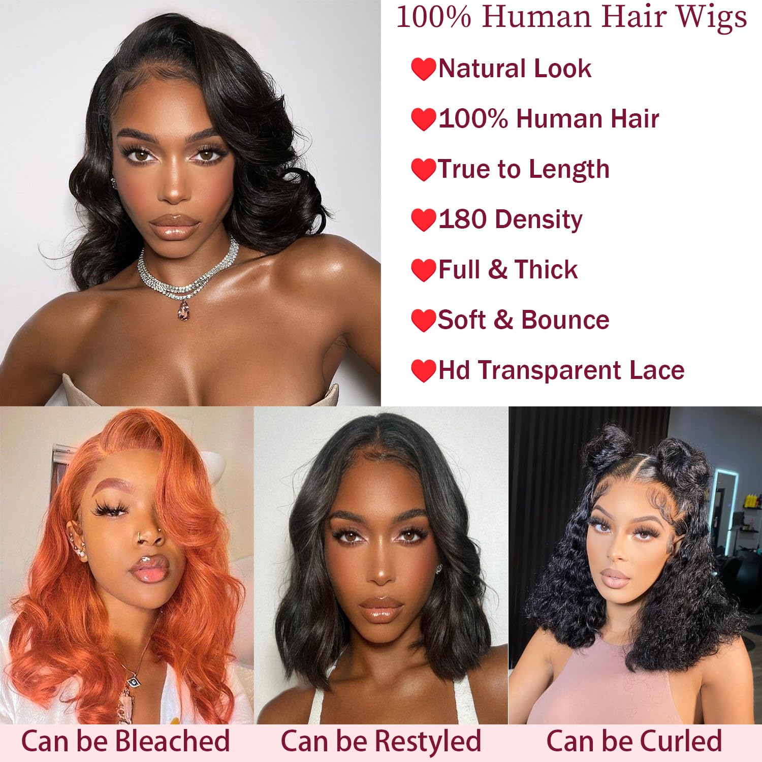 YINGRUN HD transparent lace front 13x4 close-up shows seamless scalp blend.