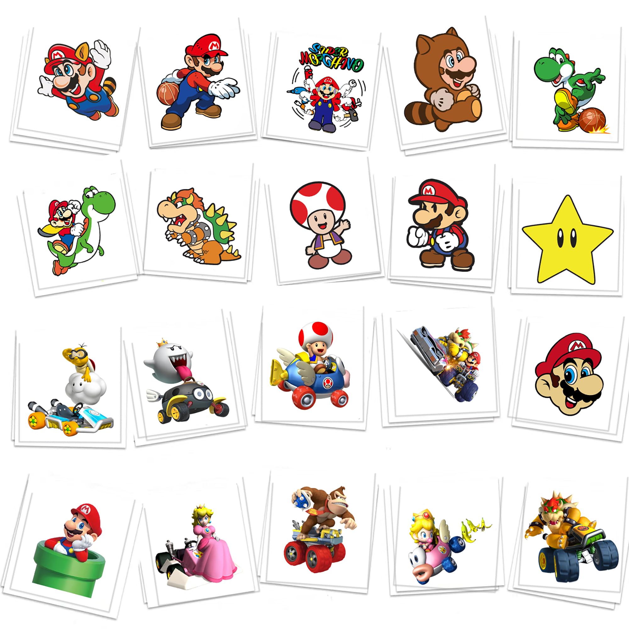 YINGXIANG cartoon tattoos for kids featuring colorful 2x2-inch designs for party favors.