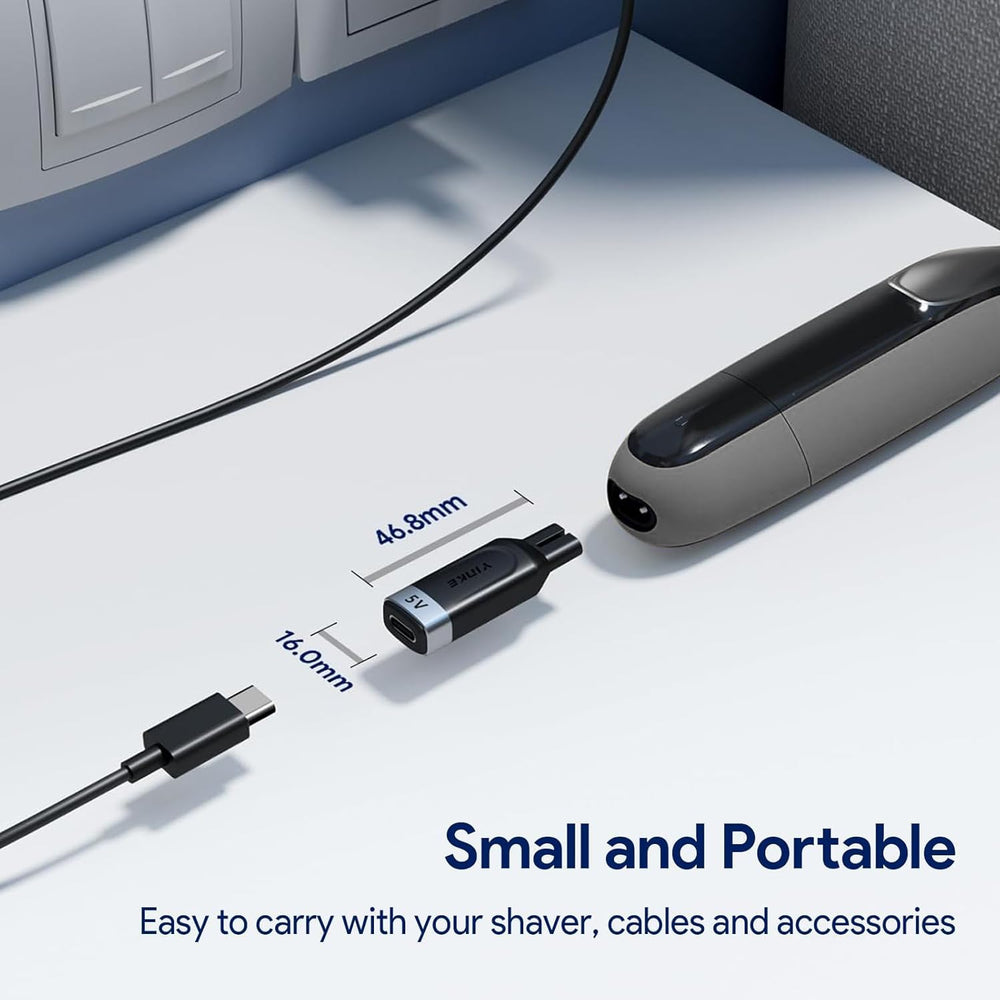 Compact packaging shows Yinke adapter ready for travel and quick replacement.