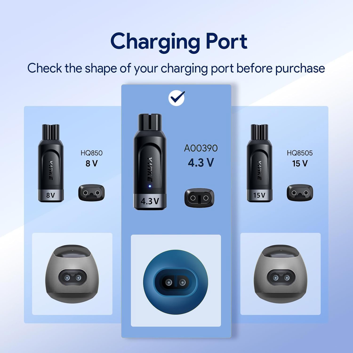 Yinke compact travel shaver adapter shown in a pocket-friendly size.