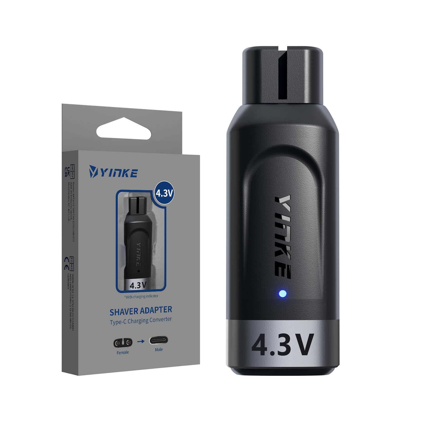 Yinke safe 4.3V output protects shaver electronics during use.