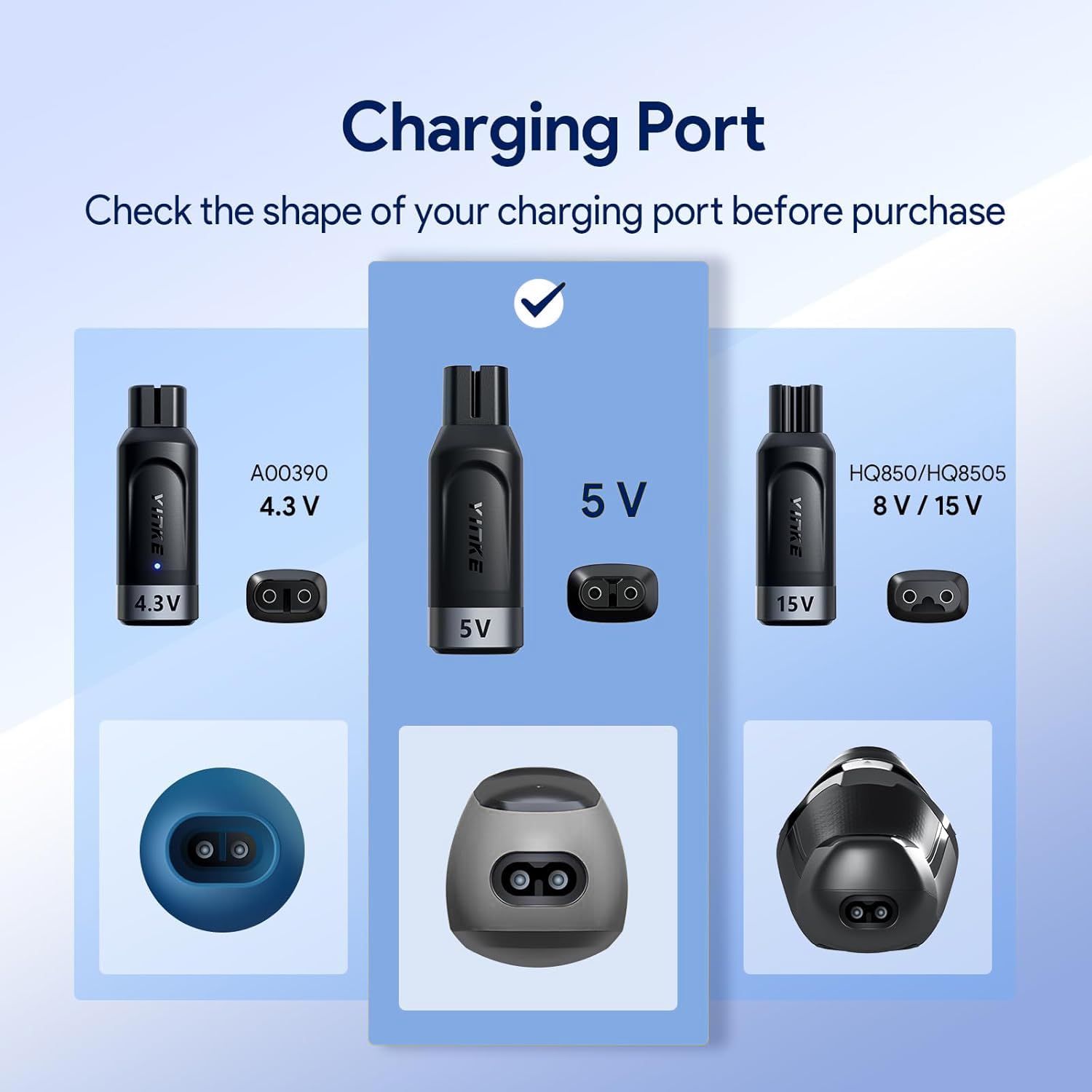 Compact travel-size shaver adapter from Yinke fits neatly in your grooming kit.