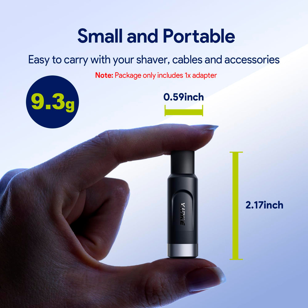 Yinke USB-C shaver charger powers devices via power bank or car charger