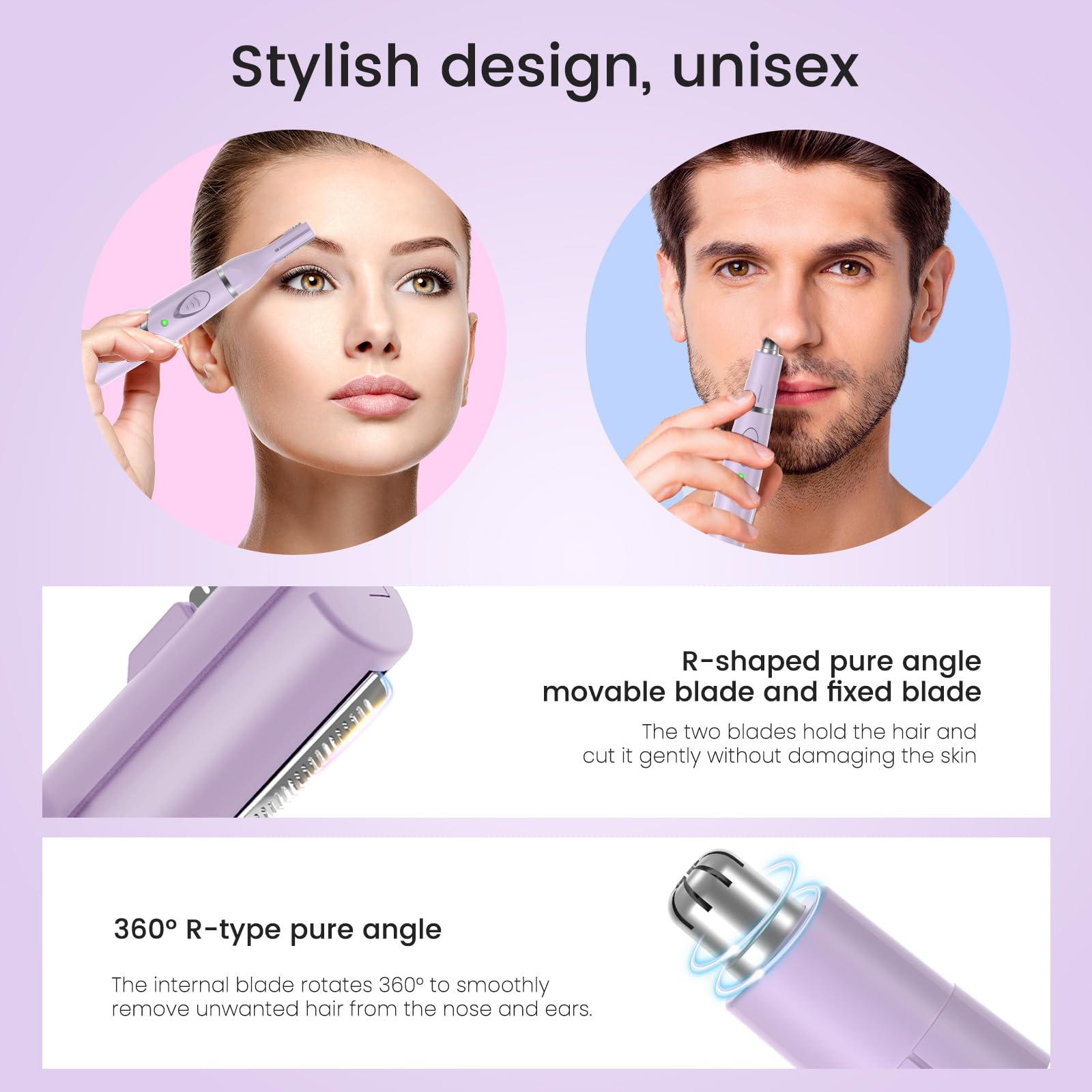 Yinowt USB-rechargeable battery for cordless grooming anywhere.