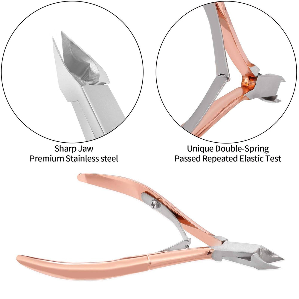 YINYIN rose gold cuticle pusher for safe skin back pushing.