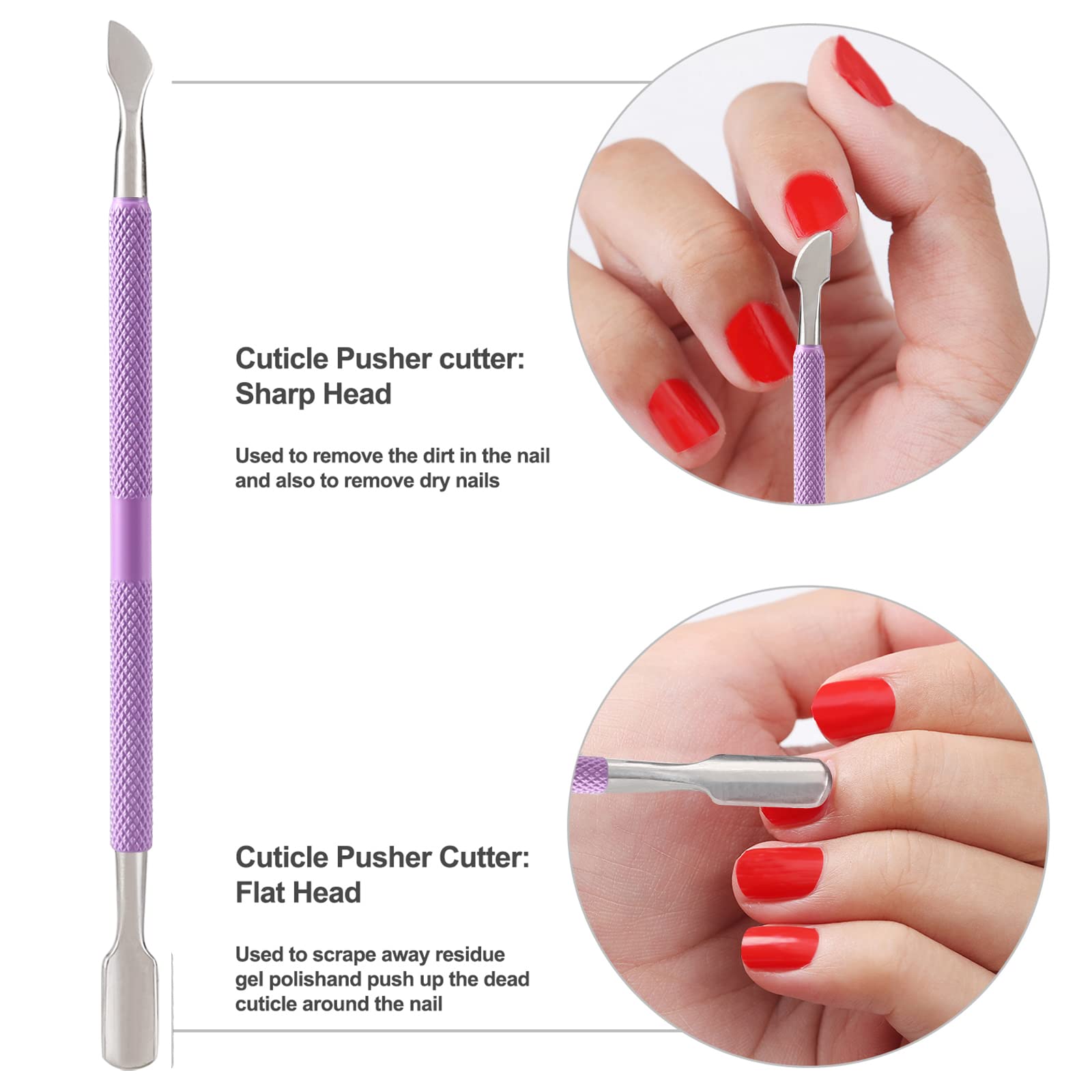 YINYIN Nail cuticle tools storage box keeps the set organized.