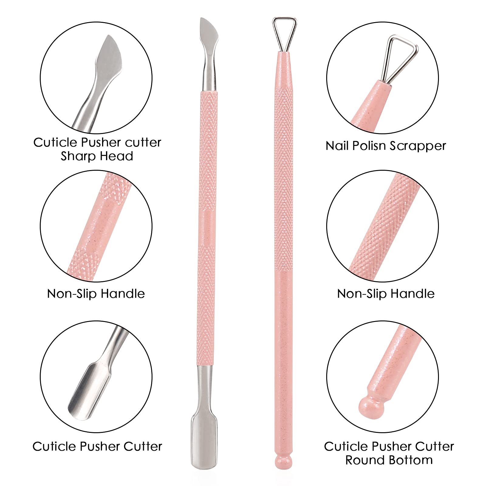 YINYIN stainless steel cuticle trimmer close up shows durable edge
