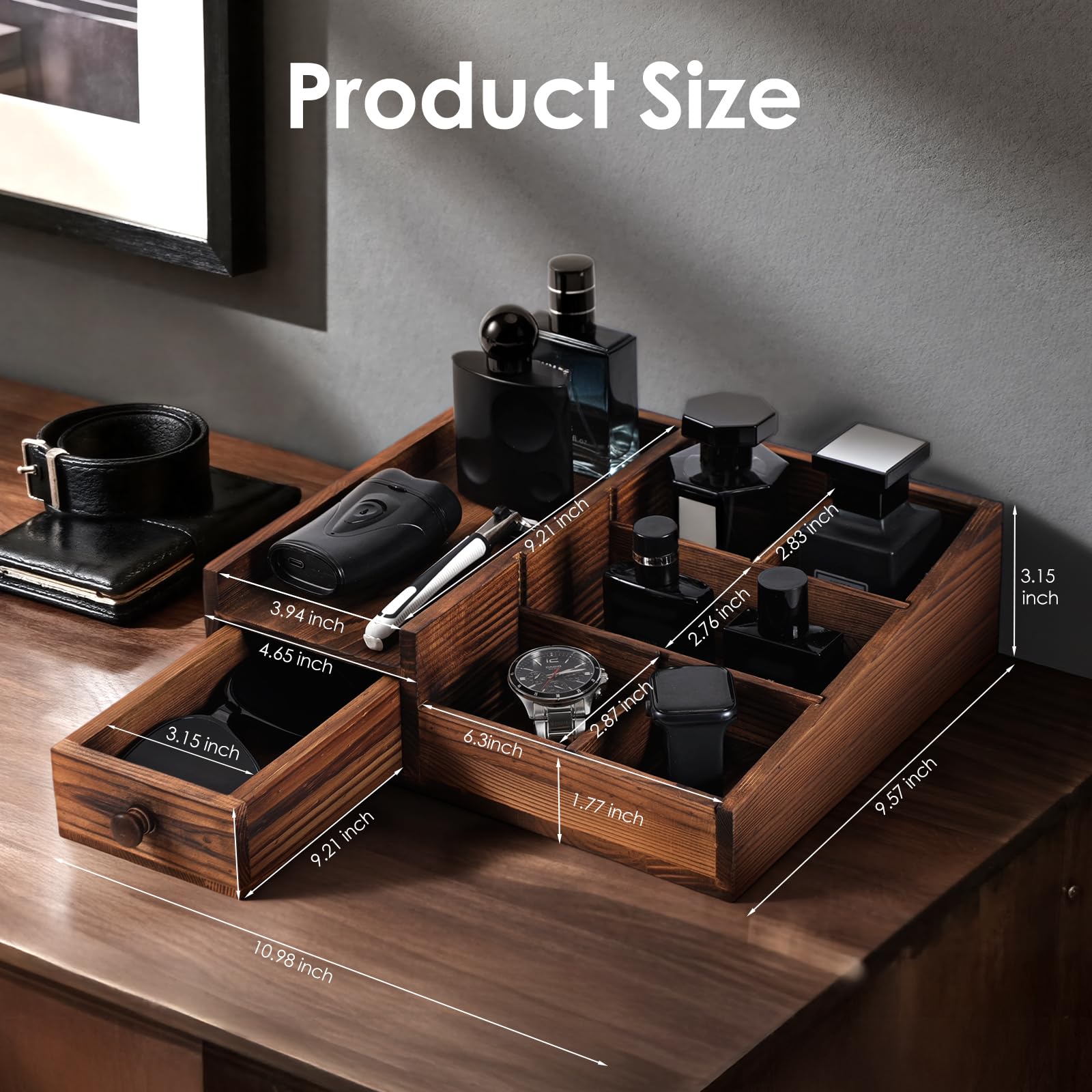 YIOJOYD Cologne Organizer deep drawers store rare items securely.
