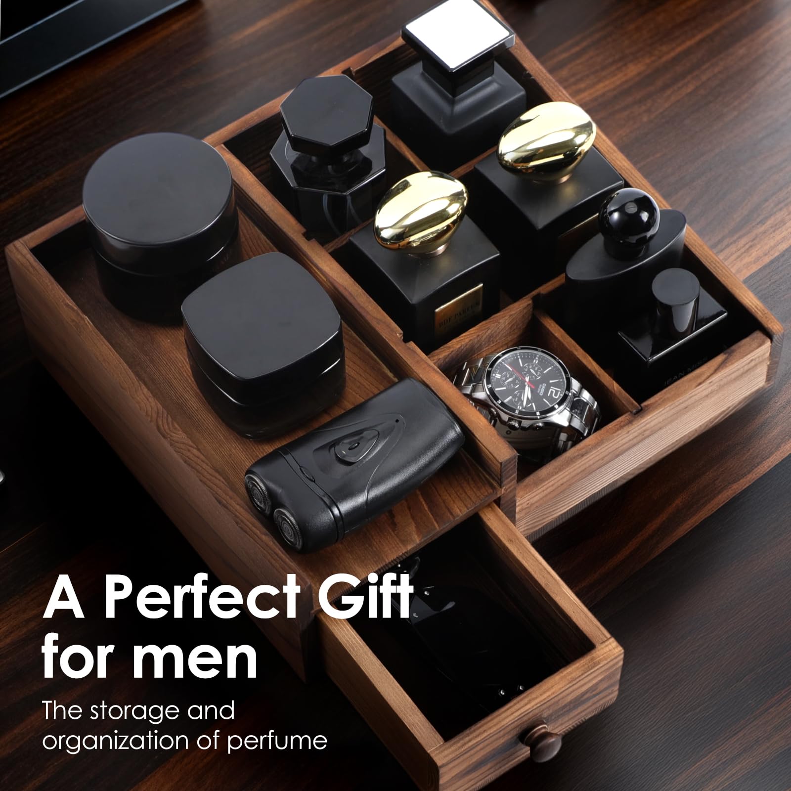 YIOJOYD Cologne Organizer dresser top display keeps vanity tidy.